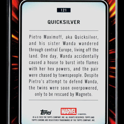 2025 Topps Chrome Marvel Sapphire Quicksilver Pietro Maximoff #121
