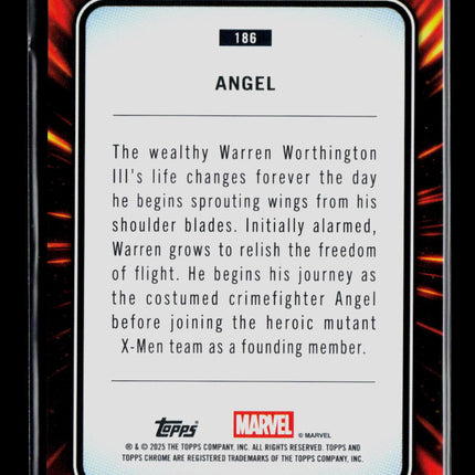 2025 Topps Chrome Marvel Sapphire Warren Worthington III Angel #186