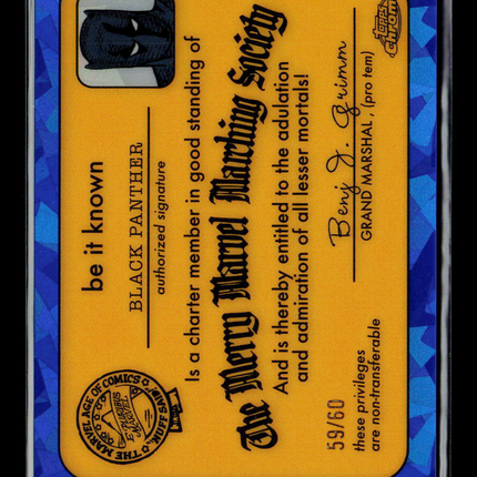2025 Topps Chrome Marvel Sapphire Black Panther /60 Merry Marching Society #MM-2