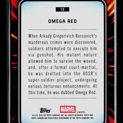 2025 Topps Chrome Marvel Sapphire Omega Red 18/99 #15 Green