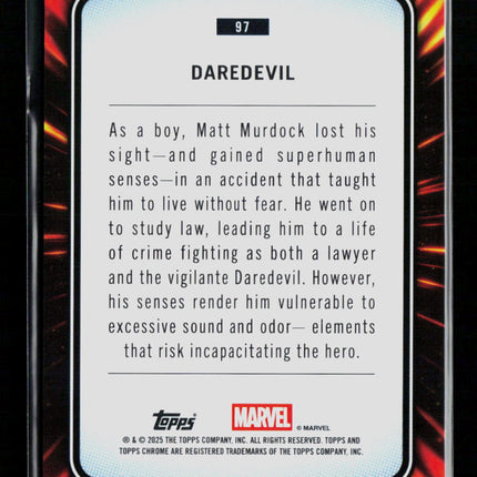 2025 Topps Chrome Marvel Sapphire Daredevil Matt Murdock #97