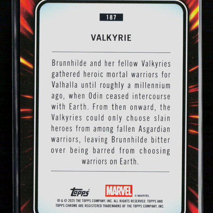 2025 Topps Chrome Marvel Sapphire Brunnhilde Valkyrie #187