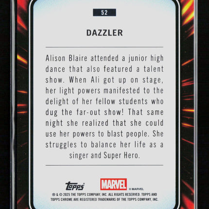 2025 Topps Chrome Marvel Sapphire Dazzler #52