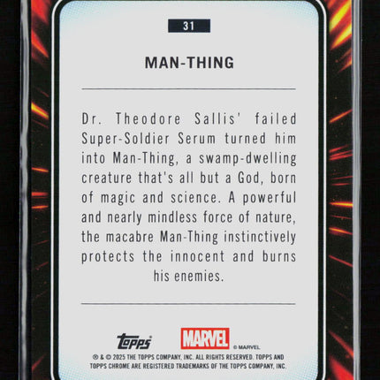 2025 Topps Chrome Marvel Sapphire Man-Thing #31