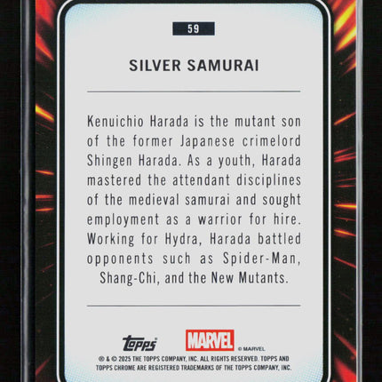 2025 Topps Chrome Marvel Sapphire Silver Samurai #59