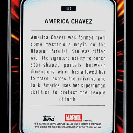 2025 Topps Chrome Marvel Sapphire America Chavez #153