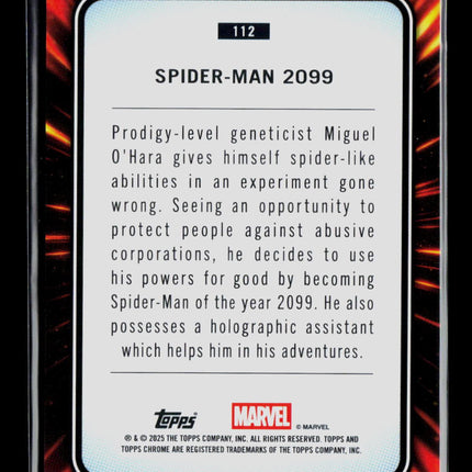 2025 Topps Chrome Marvel Sapphire Miguel O'Hara Spider-Man 2099 #112