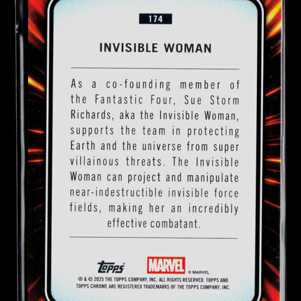 2025 Topps Chrome Marvel Sapphire Sue Storm Invisible Woman #174