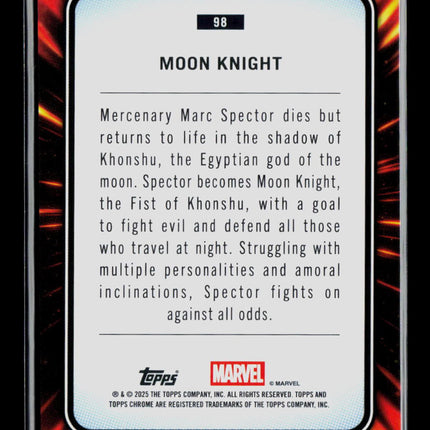 2025 Topps Chrome Marvel Sapphire Moon Knight #98