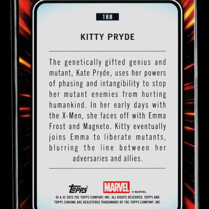 2025 Topps Chrome Marvel Sapphire Kitty Pryde #188