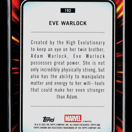 2025 Topps Chrome Marvel Sapphire Eve Warlock #192