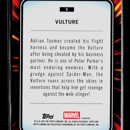 2025 Topps Chrome Marvel Sapphire Adrian Toomes Vulture #5