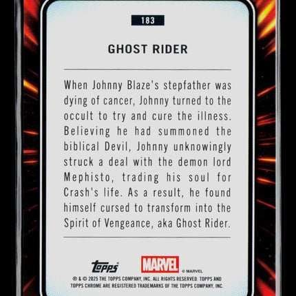 2025 Topps Chrome Marvel Sapphire Ghost Rider #183