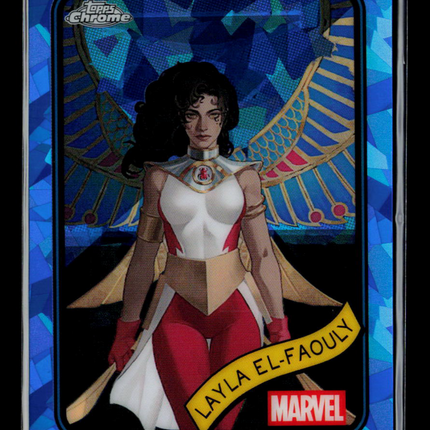 2025 Topps Chrome Marvel Sapphire Layla El-Faouly Scarlet Scarab #10