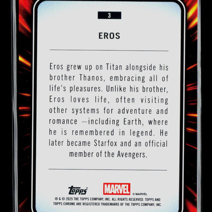 2025 Topps Chrome Marvel Sapphire Eros #3