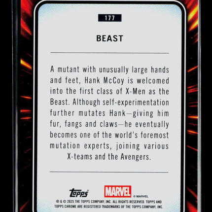 2025 Topps Chrome Marvel Sapphire Beast Hank McCoy #177