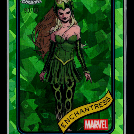 2025 Topps Chrome Marvel Sapphire Amora Enchantress 90/99 #43 Green
