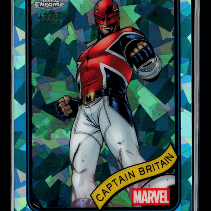 2025 Topps Chrome Marvel Sapphire Brian Braddock Captain Britain 48/75 #151 Aqua