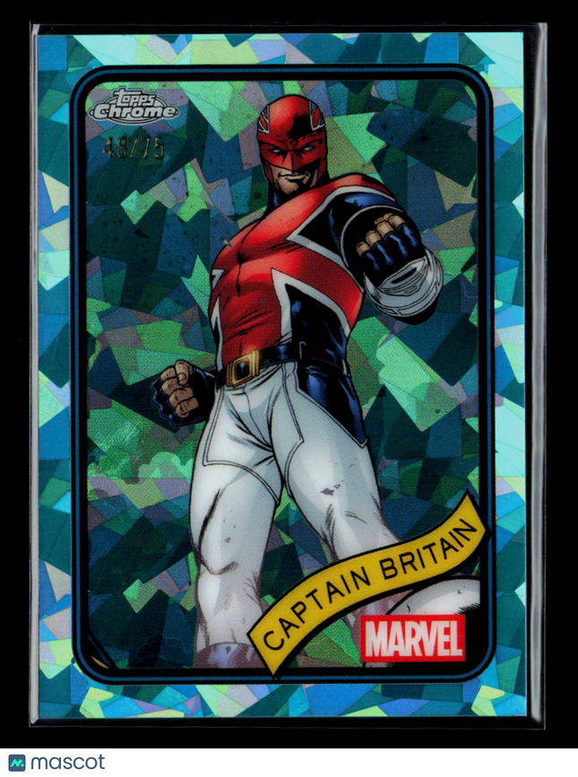 2025 Topps Chrome Marvel Sapphire Brian Braddock Captain Britain 48/75 #151 Aqua