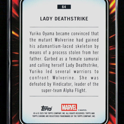 2025 Topps Chrome Marvel Sapphire Lady Deathstrike #64