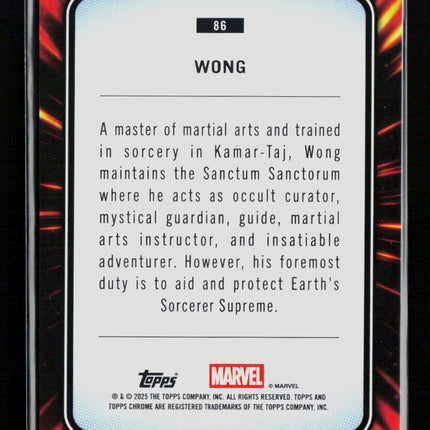 2025 Topps Chrome Marvel Sapphire Wong #86
