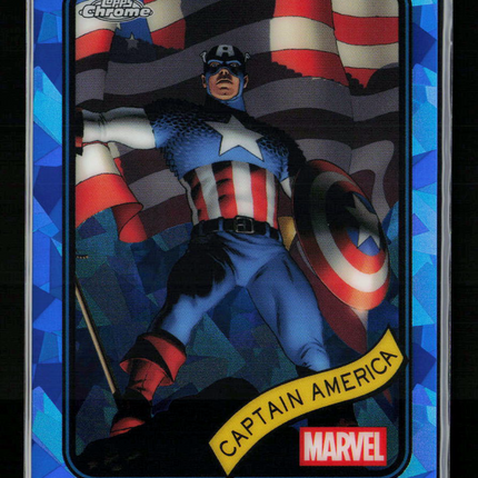 2025 Topps Chrome Marvel Sapphire Steve Rogers Captain America #185