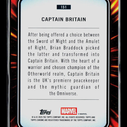 2025 Topps Chrome Marvel Sapphire Captain Britain #151