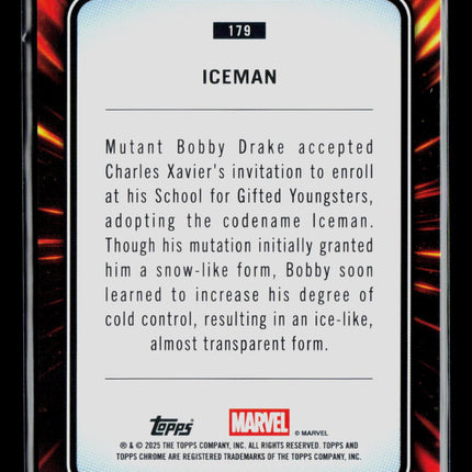2025 Topps Chrome Marvel Sapphire Bobby Drake Iceman #179