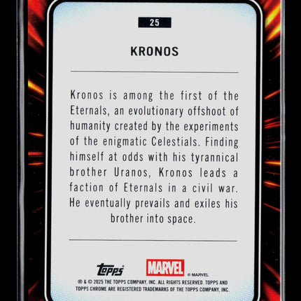 2025 Topps Chrome Marvel Sapphire Kronos #25