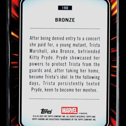2025 Topps Chrome Marvel Sapphire Trista Marshall Bronze 1st Appearance #190