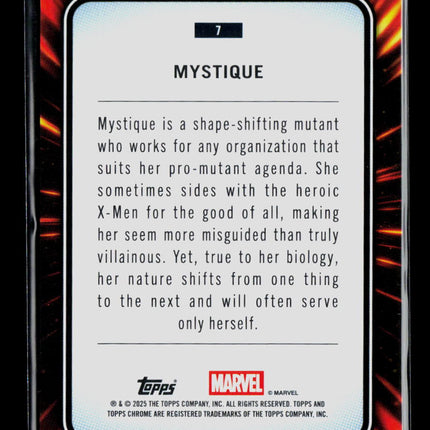 2025 Topps Chrome Marvel Sapphire Mystique #7
