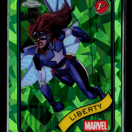 2025 Topps Chrome Marvel Sapphire Liberty 1st Appearance 68/99 #198 Green