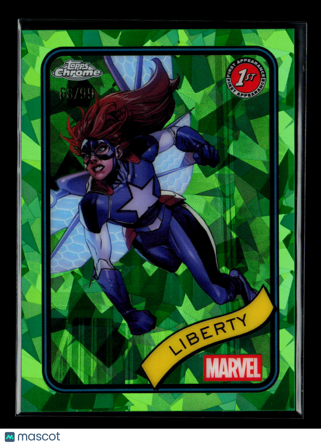 2025 Topps Chrome Marvel Sapphire Liberty 1st Appearance 68/99 #198 Green