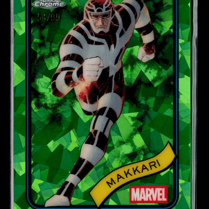 2025 Topps Chrome Marvel Sapphire Makkari 54/99 #114 Green