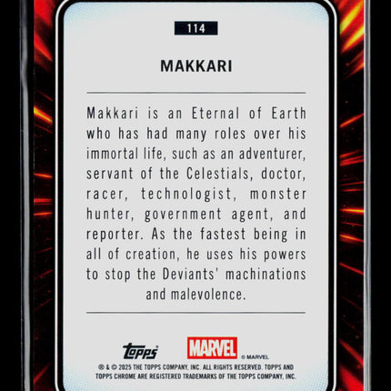 2025 Topps Chrome Marvel Sapphire Makkari 54/99 #114 Green