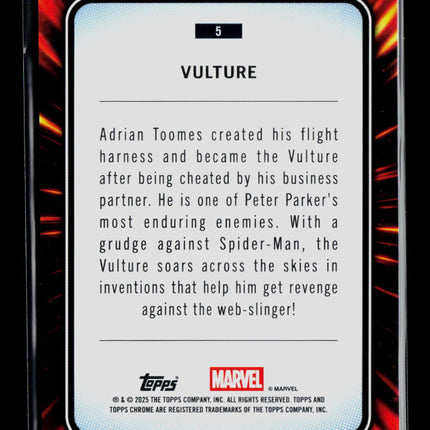 2025 Topps Chrome Marvel Sapphire Adrian Toomes Vulture #5