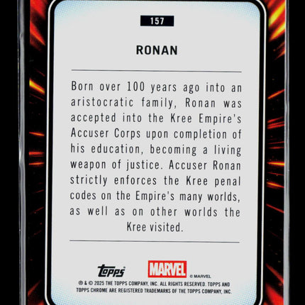 2025 Topps Chrome Marvel Sapphire Ronan the Accuser Ronan #157