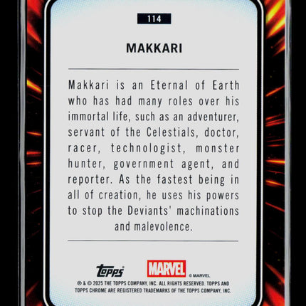 2025 Topps Chrome Marvel Sapphire Makkari #114