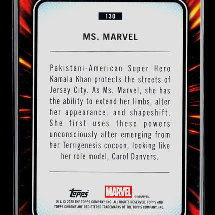 2025 Topps Chrome Marvel Sapphire Kamala Khan Ms. Marvel #130