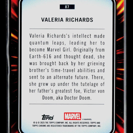 2025 Topps Chrome Marvel Sapphire Valeria Richards #87