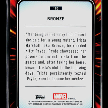 2025 Topps Chrome Marvel Sapphire Trista Marshall Bronze 1st Appearance #190