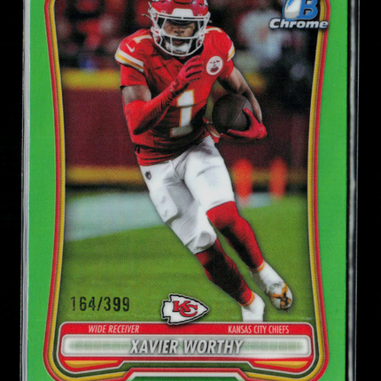 2026 Bowman Chrome Xavier Worthy #BCV-56 Green 164/399
