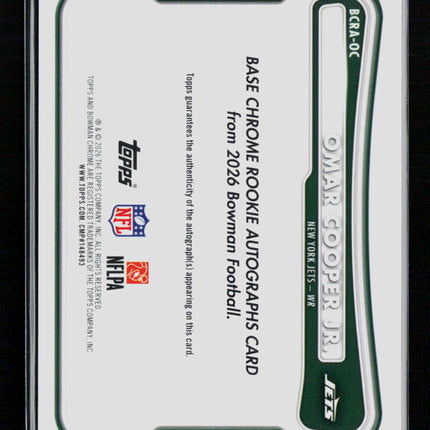2026 Bowman Chrome Football Omar Cooper Jr. #BCRA-OC Blue 143/150 RC Auto