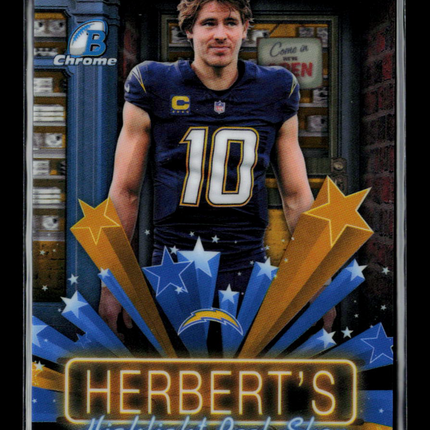 2026 Topps Bowman Chrome Justin Herbert #HS-14 Hobby Stars Gold /50