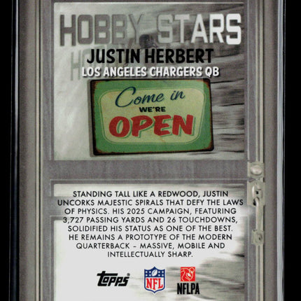 2026 Topps Bowman Chrome Justin Herbert #HS-14 Hobby Stars Gold /50