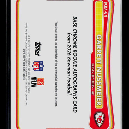 2026 Bowman Chrome Football Garrett Nussmeier #BCRA-GN RC Auto
