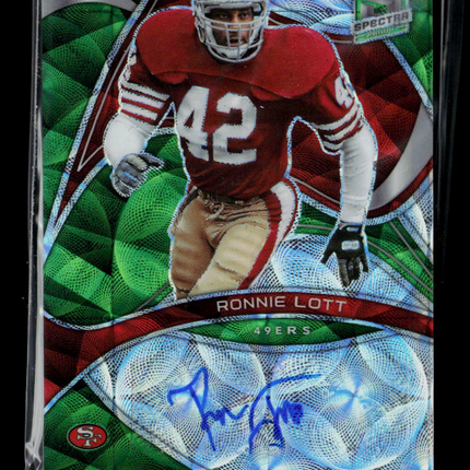 2022 Panini Spectra Football Ronnie Lott #SIG-RLO Green 24/25 Auto