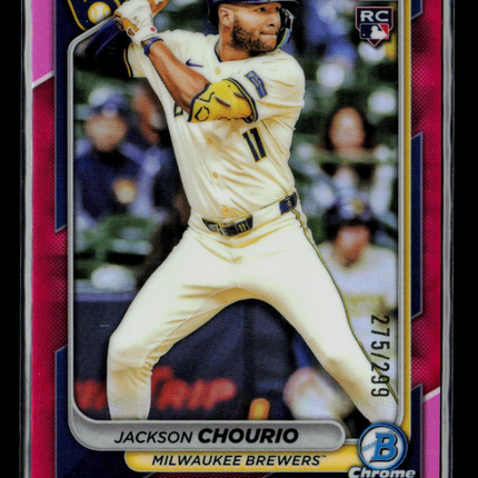 2024 Bowman Chrome Jackson Chourio #69 Fuschia 275/299 RC