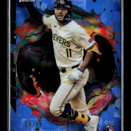 2024 Topps Finest Jackson Chourio #275 Blue 08/99 RC