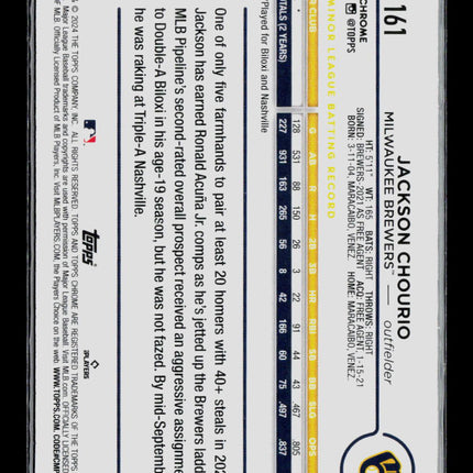 2024 Topps Chrome Jackson Chourio #161 prism Refractor RC